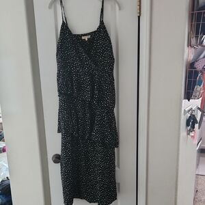 Mystree Black And Cream Spaghetti Strap Midi Dress, Size Large